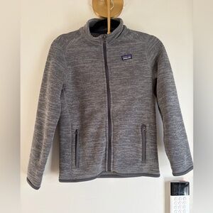 PATAGONIA Kids Better Sweater Lightweight Gray Fleece Full Zip Jacket Size L
